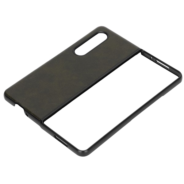 Affärsskal i läder med mönster, stötsäkert skal för Samsung Galaxy Z Fold 3, armégrön
