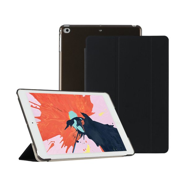 Passer for iPad 10.2 beskyttende etui, Air34 lærveske, Pro11 Apple-nettbrett intelligent søvn hard skall black IPad Air1/Air2 (9.7 inches)