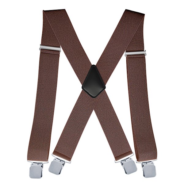 5 cm elastiska axelbandsfästen för män med 4 X-formade justerbara hängslen 07 Coffee