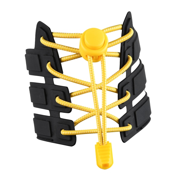 Lazy snørebånd, børnesikkerhed, ingen behov for at binde snørebånd, spænde med hvide prikker, elastisk reb, sports snørebånd Yellow 120cm
