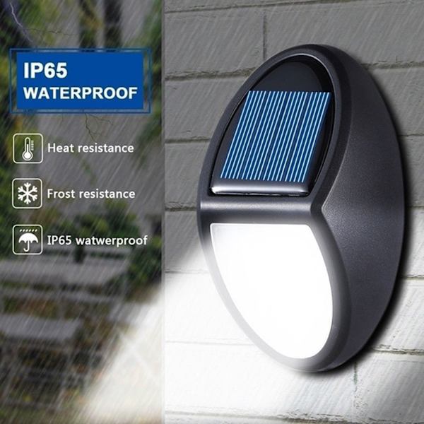 10 LED Solcelledrevet Vægfane Vandafvisende