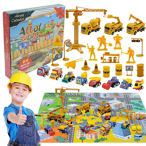 Jule-nedtællings Blind Box Børns Enhjørning Lille Gul And Byggeklodser Sanrio Engineering vehicle