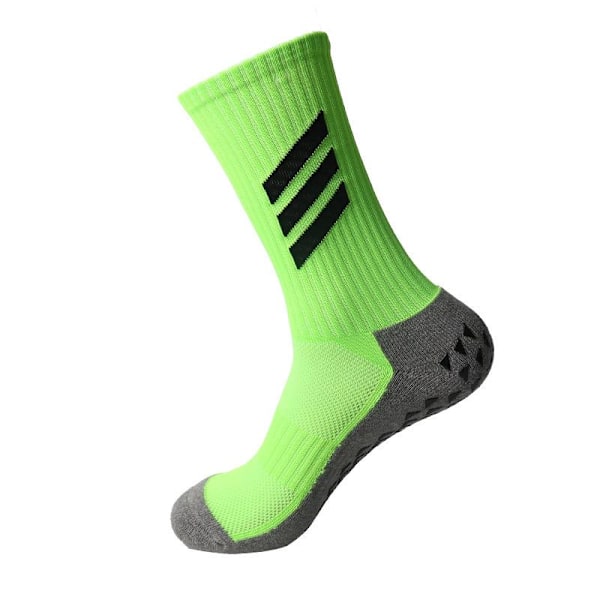 Mænds Strømper Tykkelse Kort Rør Mellem Rør Fodbold Strømper Stribet Anti-Slip Slidstærk Atletiske Strømper Fluorescent Green Long Average Size