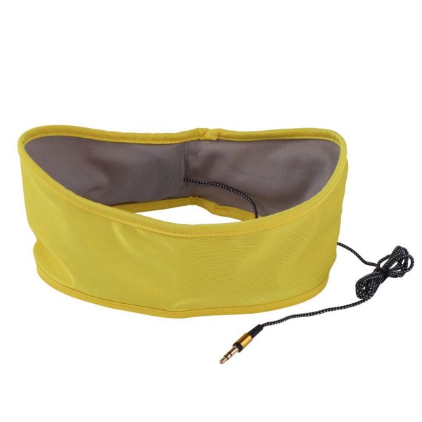 Pannband med inbyggda hörlurar - Bomull/Fleece - Svart yellow