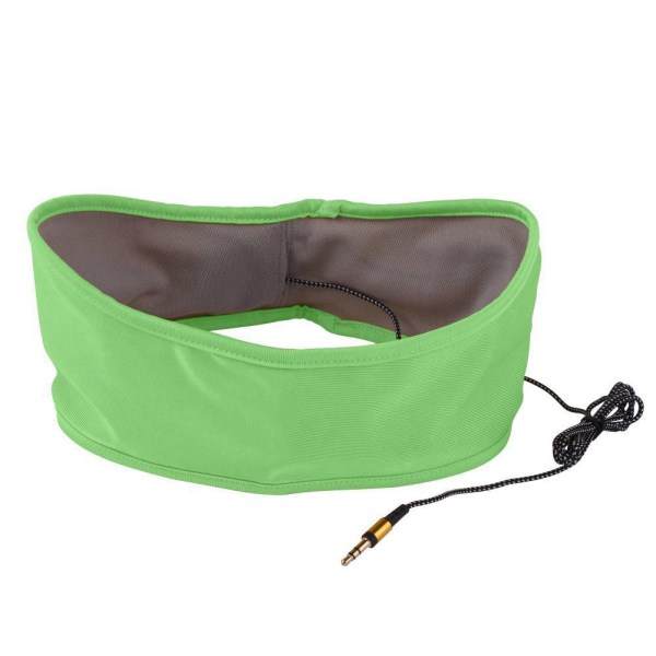 Pandebånd med indbyggede hovedtelefoner - Bomuld/Fleece - Sort green