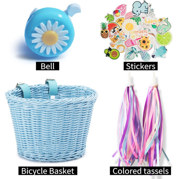 Lasten käsin kudottu pyöräkori pyörävarusteilla tytöille ja pojille Tan color