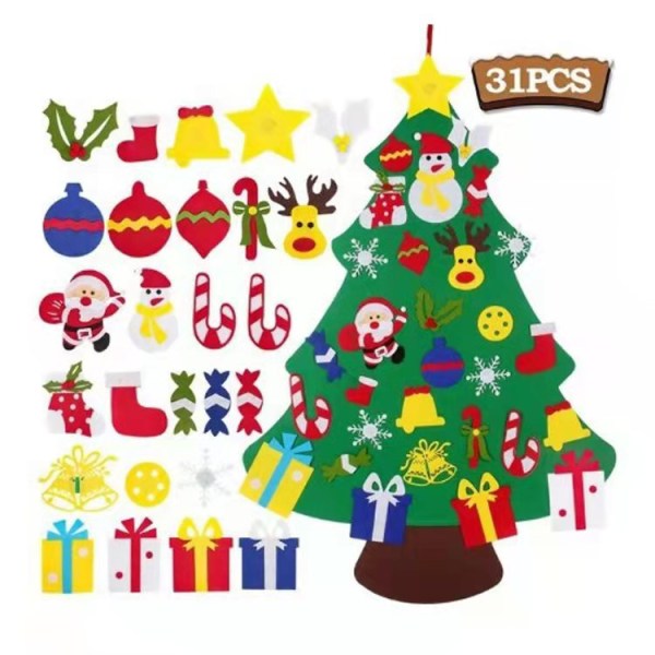 Filt juletræ Håndlavet filt juletræ Børn Uddannelse DIY dekorationer Filt juletræ Type A