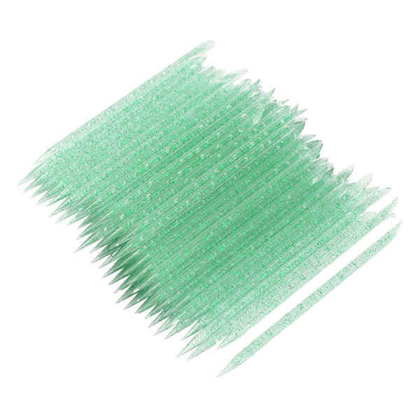 100 stk Neglepleje Cuticle Pusher Fjernelse af død hud Manicure Pedicure Cuticle Cleans Sticks Grøn