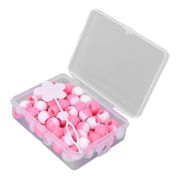 74 stk. Runde hårperler DIY plastik hæklet fletning paryk tilbehør fletning dreadlock perler hår fletning værktøjPink