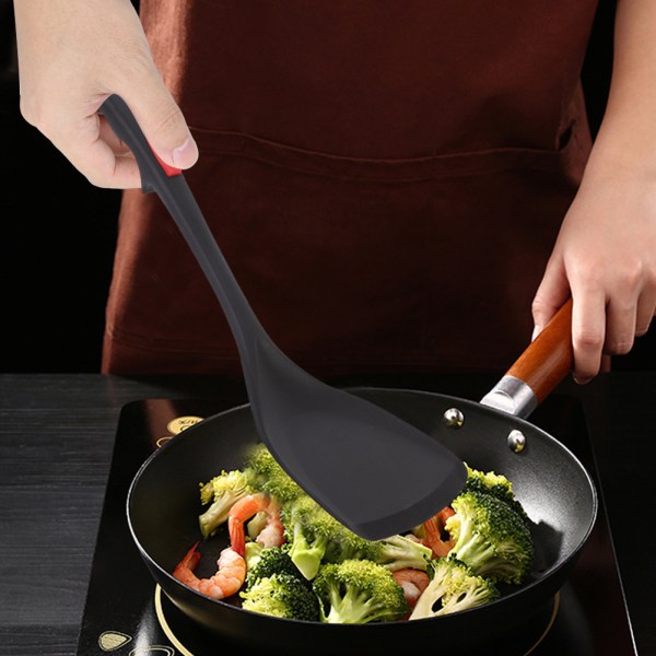 Silikonspatel Varmebestandig kjøkkenredskap med langt håndtak Sklisikkert kokeverktøy (spatel)