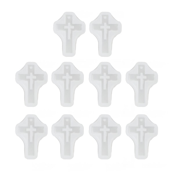 10 stk silikone krydsstøbeforme med høj elasticitet Letfrigørende multifunktionsvedhængsstøbeforme til smykkefremstilling DIY