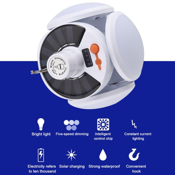 Solcellelys LED Foldbar Lampe