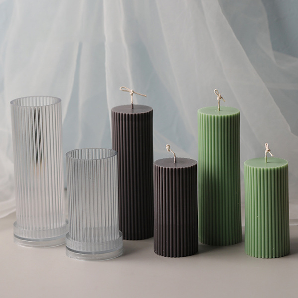 Randig cylindrisk form DIY-form 5x15cm