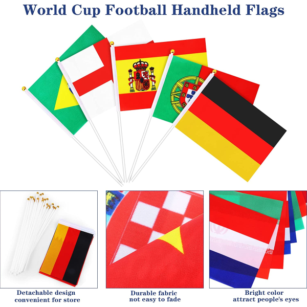 32 Stykker VM Fodbold 2022 Flag