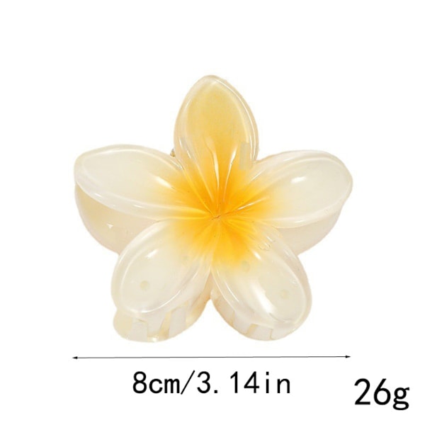 Hawaiska Plumeria Blomster Hårklämmor för Kvinnor Flickor Akryl Gradienter Färgade Kronblad Hårklämma Hästsvans Hårsnodd Huvudbonad