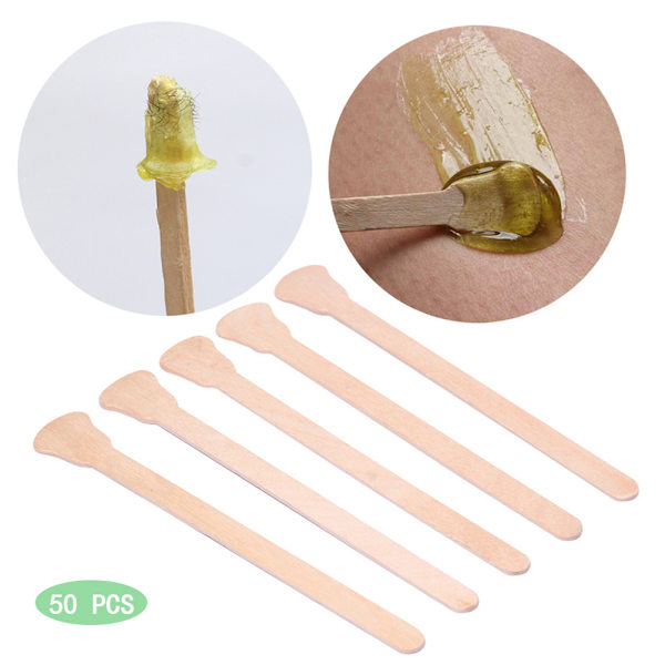 50 stk/100 stk Trevoksingpinner Små Voks Pinner Voksapplikatorpinner Trevoks Spatuler Pinner for Hår Øyenbryn Nese Fjerning