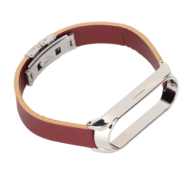 Vaihtohihnojen ranneke yhteensopiva Xiaomi Mi Band 6 älykellolle, rannekkeen tarvikkeet, ruskea hihna, hopeinen kuori