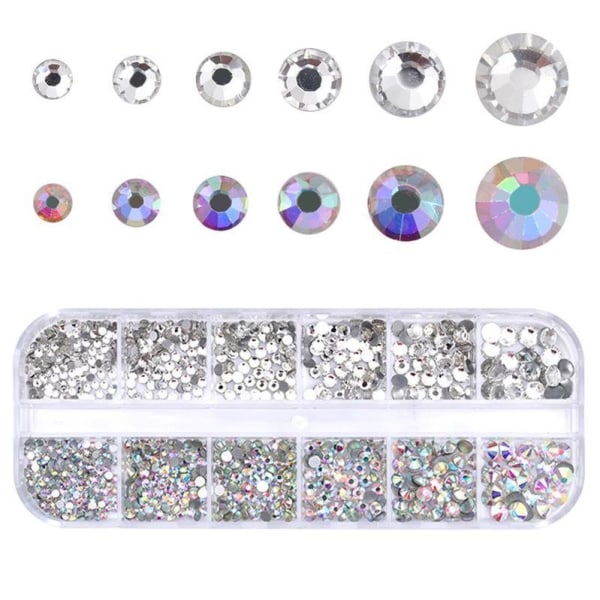 12pcs Rhinestone in different sizes in box - Nail decorations