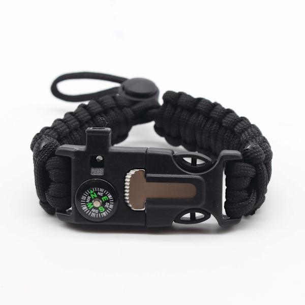 Armband Multifunktionell Justerbar Bälte Utomhus Armband Vildmarksöverlevnad Fem-i-ett Justering Vävd Handrem Brown