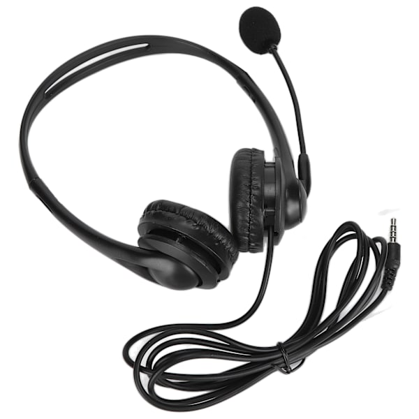 Kundeservice Headset Håndfri Stereo Ledning Binaural PC Støjreducerende Hovedtelefon til Telefonsalg 3,5 mm