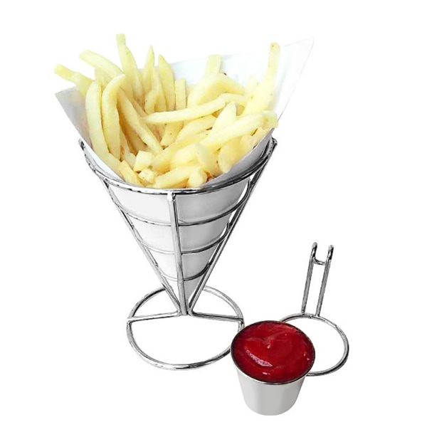 Stativ för servering av pommes frites, buffé, konformade snacks, displaystativ, pommes frites-korgar (enkelt kopp)