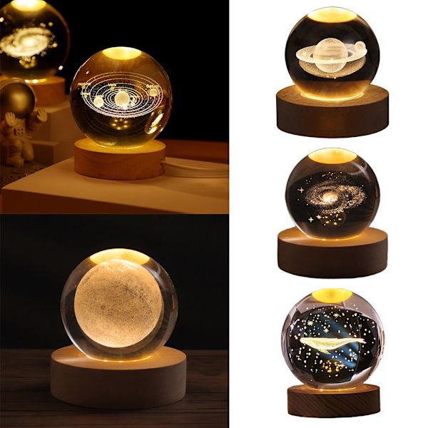 Kristallkula LED Nattlampa Bas Ornament