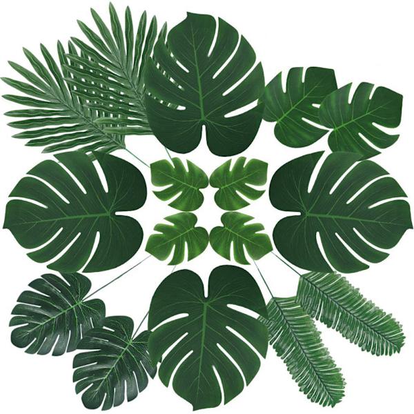 60 st/set Simulerade Tropiska Löv Hawaii Dekoration för Hemmet