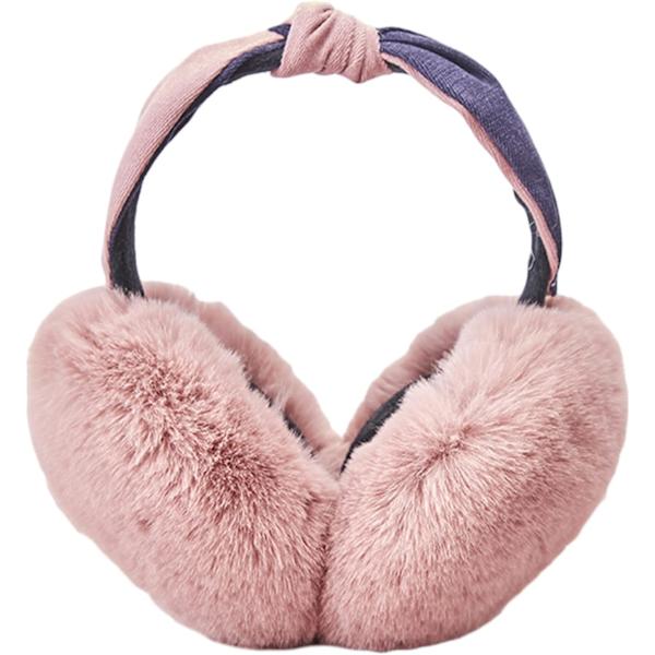 Öronmuffar Kvinnor Öronmuffar Vintertillbehör Fluffig Plysch Vikbara Vuxen Utomhus Termisk Öronvärmare pink-a