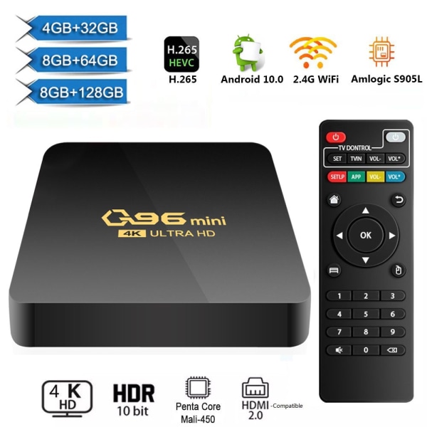 Q96 Mini TV Box -sovitin EU SET +64GB