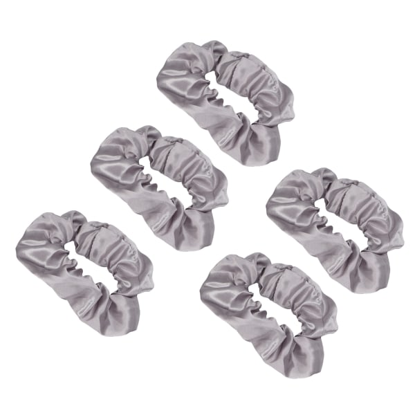 5 stk. Lyse Scrunchies Lysende Grå Satin Elastisk Glød i Mørke Hår Scrunchie til Kvinder