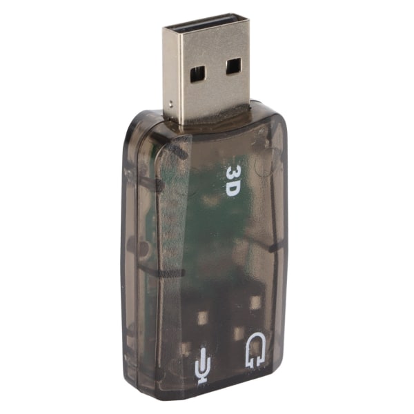 USB-äänikortti Stereo Virtual 5.1 -kanavainen ulkoinen ääniadapteri 3,5 mm:n kuuloke- ja mikrofoniliitännöillä Windows-tietokoneille