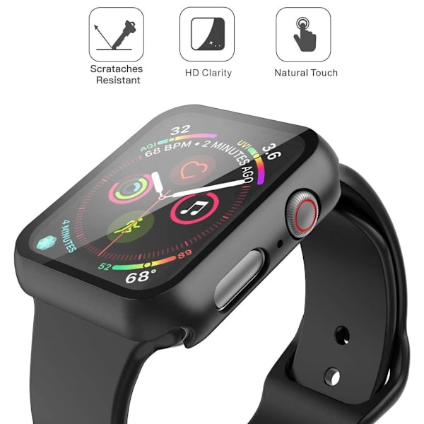 Skærmbeskytter Apple Watch 4/5 (44 mm) Hærdet glas Sort