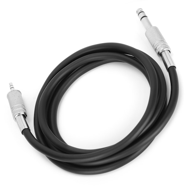 3,5 mm:n (1/8 tuuman) uros - 6,35 mm:n (1/4 tuuman) uros TRS-stereoliitäntäkaapeli, musta, 2 m / 6,6 jalkaa