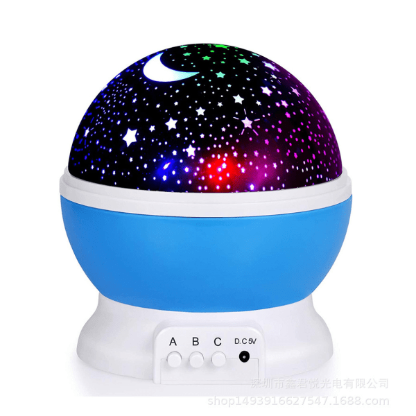 LED Automatisk Roterende Stjernelys Liten Nattelys USB Stjernelys Projeksjonsbordlampe Nattelys Purple Starry Sky DC  5V