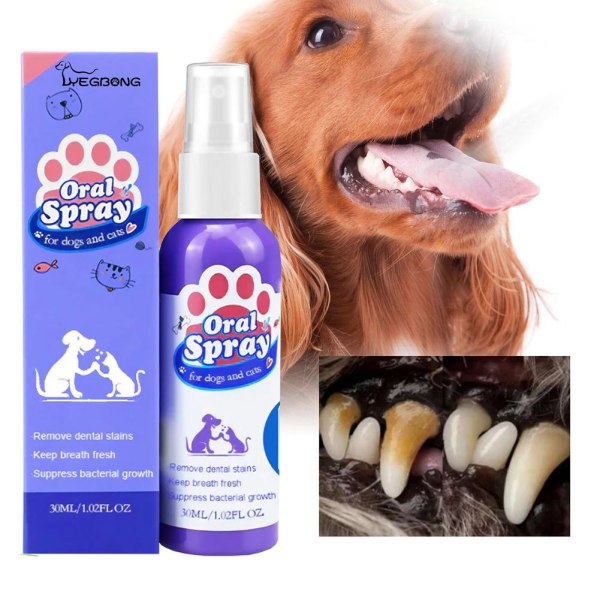 Pet Spray tandborste för hund Katt Dålig andedräkt tandsten Plack Re purple