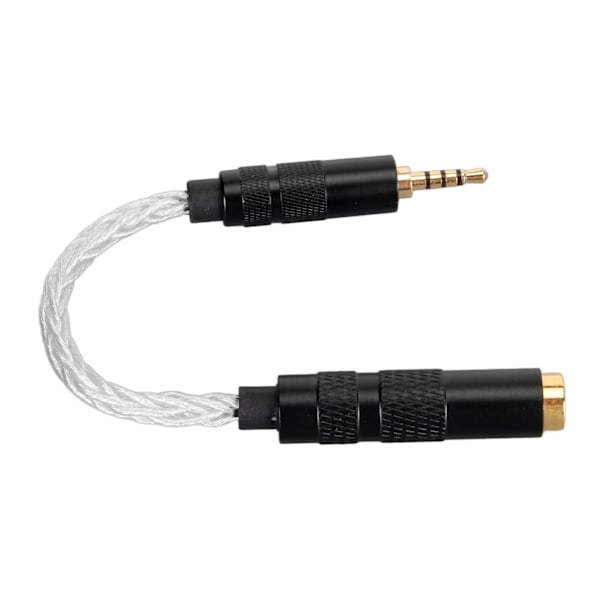 4,4 mm till 2,5 mm ljudkabel Professionell Hona till Hane Hörlursadapterkabel för ljudspelare med 2,5 mm balanserade portar Silver