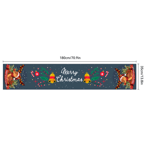 Julbordsdukstillbehör Polyesterfiber Oxfordduksbordslöpare Kreativ julbordslöpare 2 Polyester Fabrics-180 * 35cm
