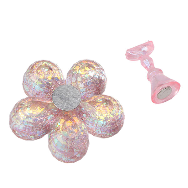 Nagelställ Magnetisk Design Professionell Nagelövningsmålning Ställ med Bas för Hemsalong Rosa