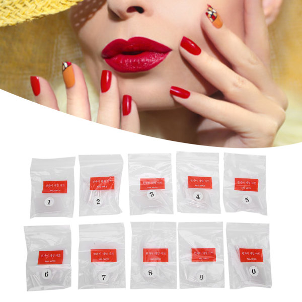 500 stk Falske Negletips Kunstige Franske Halv Manicure Negletips Neglekunst Tilbehør Transparent