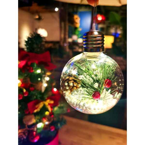 Julepynt Julekule Lysende Fargerik Kule Malt Transparent Kule Juletrepynt A