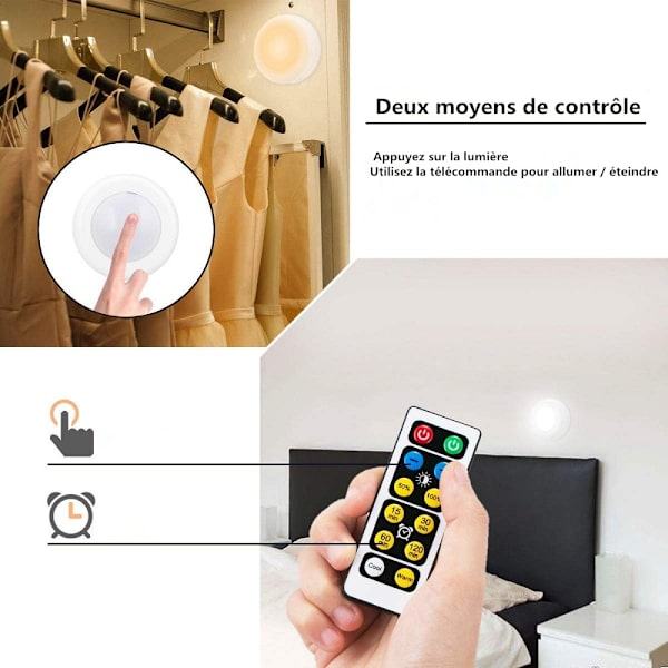 3-pack LED-spotlight med 2 fjärrkontroller