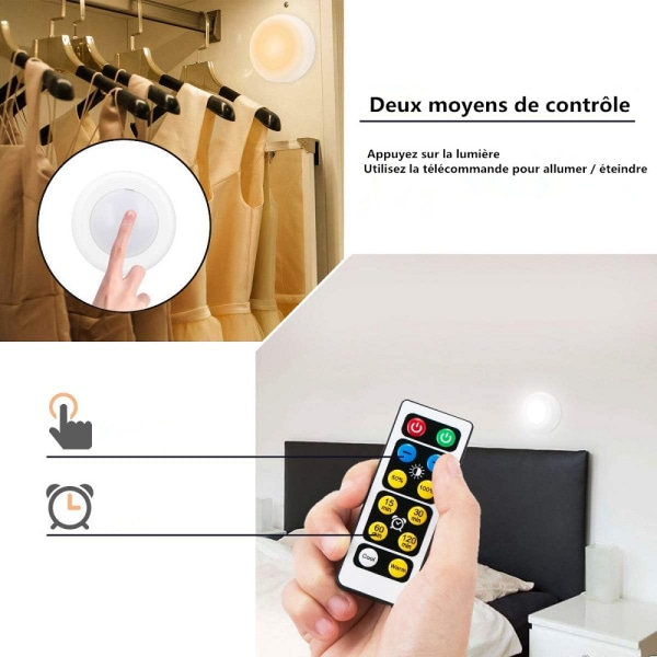 3-pakks LED-spotlys med 2 fjernkontroller