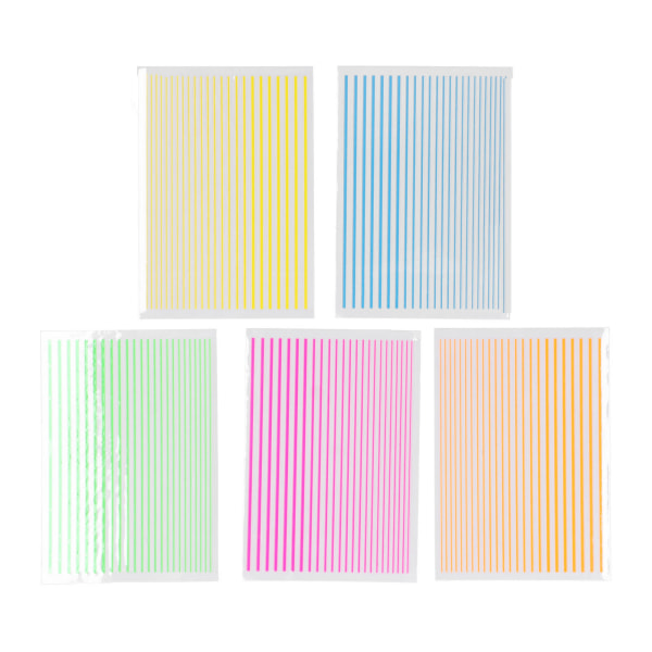 5 stk Negle Stripe Klistremerker Neglekunst Stripete Bånd Linje Fingernegl DIY Manikyr Dekorasjon