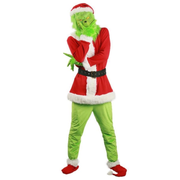 Voksne julefest Grinch Cosplay kostyme kjolesett 3XL