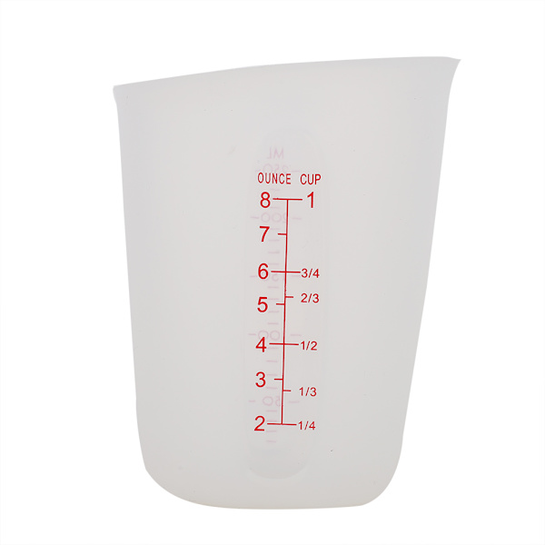 Läpinäkyvä Pehmeä Silikoninen Mitta-astia Visuaalinen Puoliläpäisevä Maitokulho (250ml)