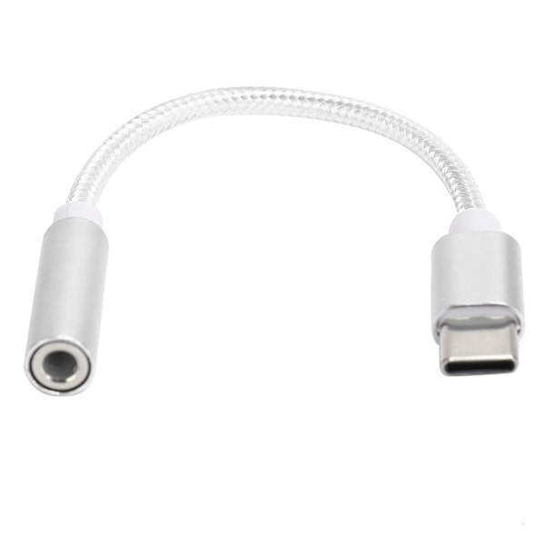 Typ C till 3,5 mm Aux Ljudadapter Flätad Ljudheadset Adapter för Letv / Xiaomi Vit