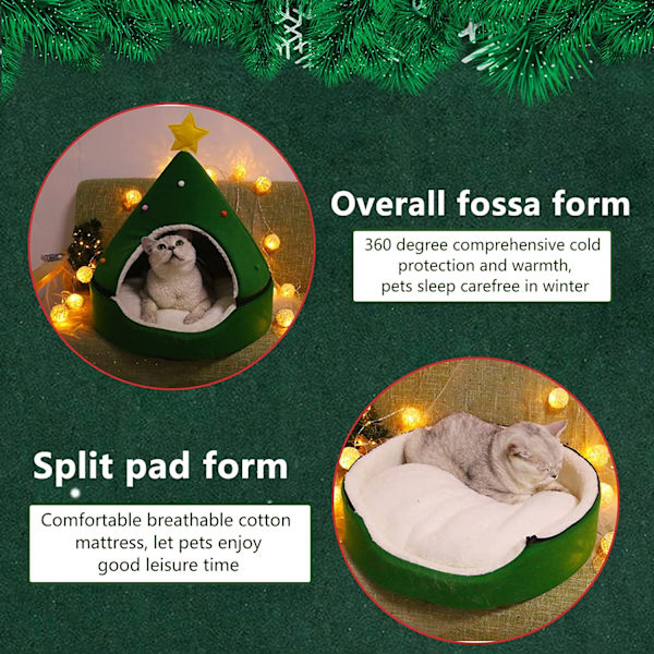 Julkatthus, kattbädd, julgran katthus sängar kattunge säng