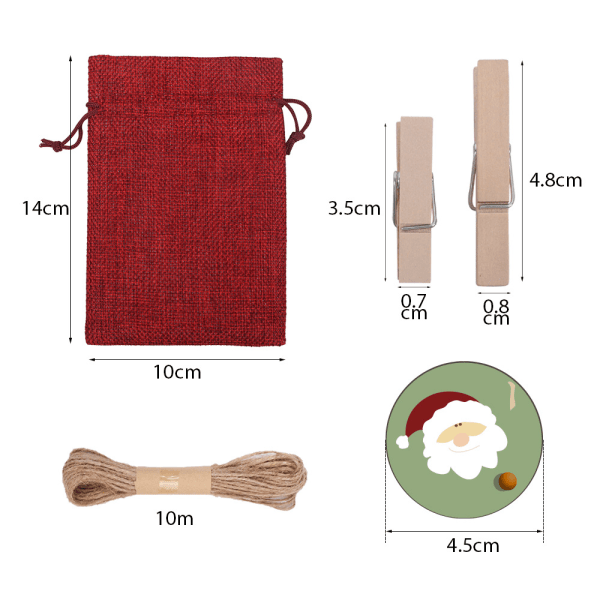 Julepose Sæt Advent Festival Julegavepose 24 Kombinationer Julegavepose Three Colors 13*18cm