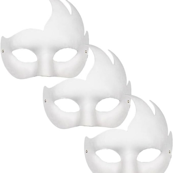 Cat Mask White Cat Mask Blank DIY Halloween Mask Animal Halvmaske Masked Ball B