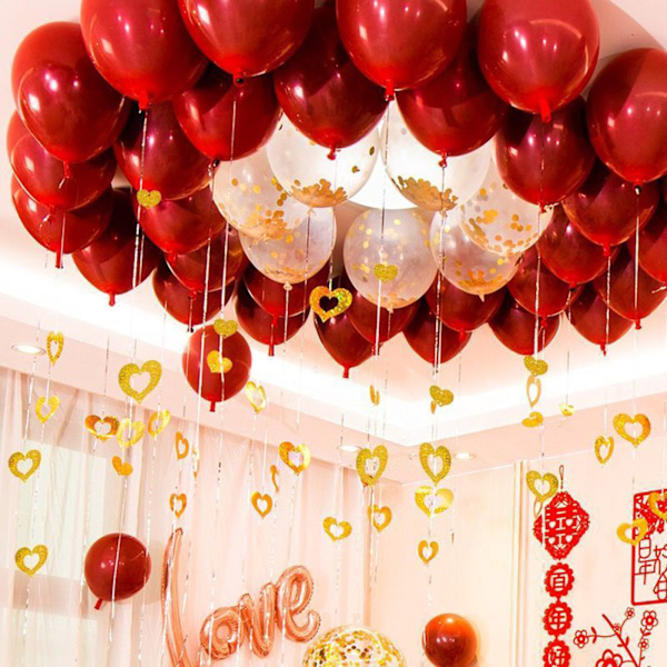 1 sett ballong glitterpynt til bryllup